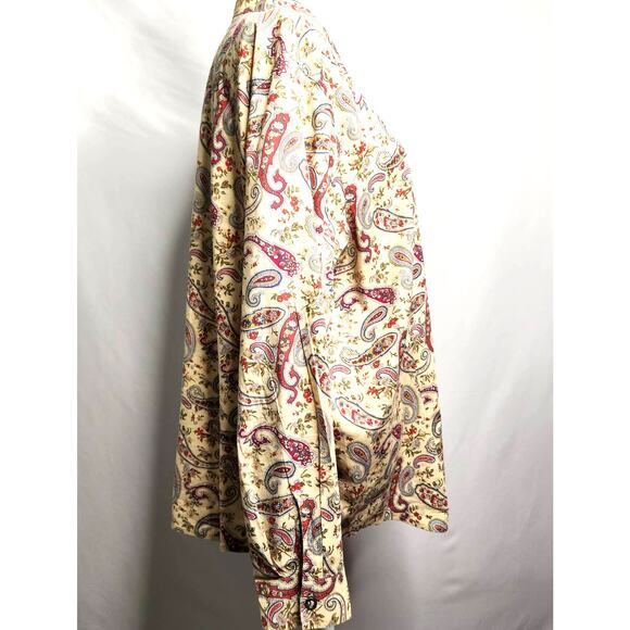 Elizabeth by Liz Claiborne Paisley Snap Front Top Plus Size 18 Vintage Cotton - Picture 13 of 16